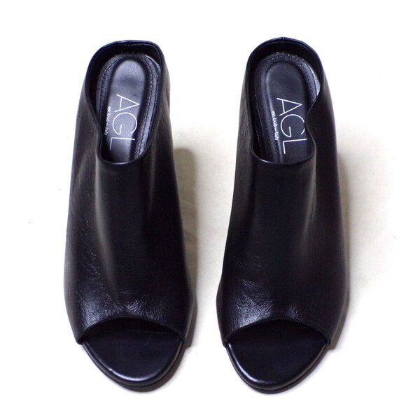 🆕 AGL Attilio Giusti Leombruni Dea Mule Sandal Shoes Leather Black 10 - Picture 5 of 14